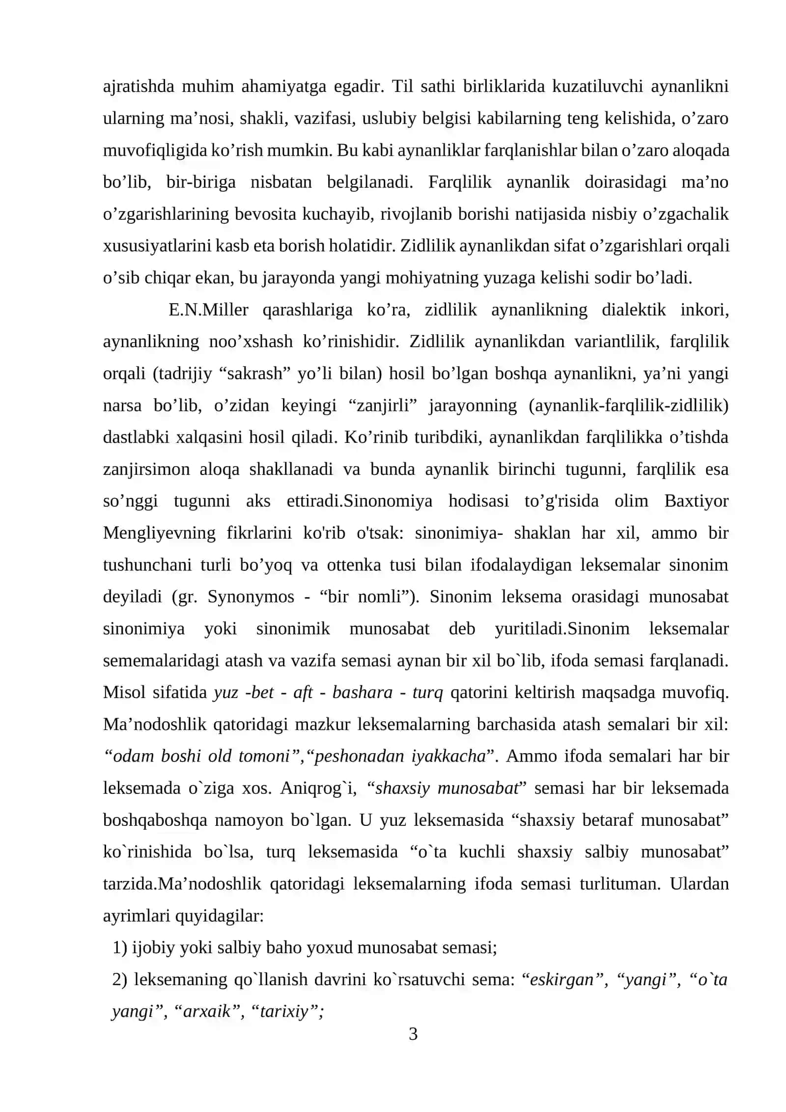 SINONIMIYA VA DARAJALANISH MUNOSABATI 3