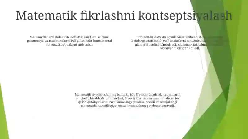Maktabgacha Yoshdagi Bolalarda Matematik Tasavvurlarni Shakllantirishda O'Yinlarni Qo'Llash 3