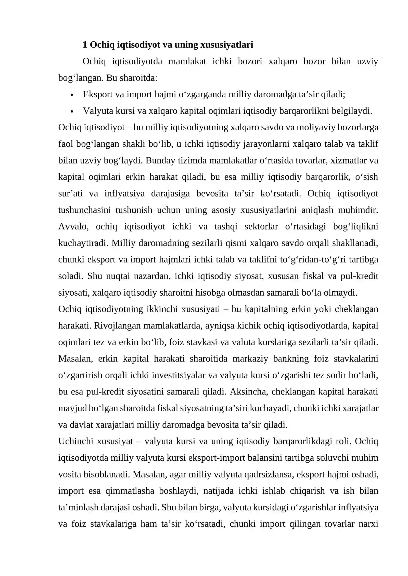 OCHIQ IQTISODIYOTDA MAKROIQTISODIY SIYOSAT MENDELL-FLEMING MODELI ASOSIDA 3