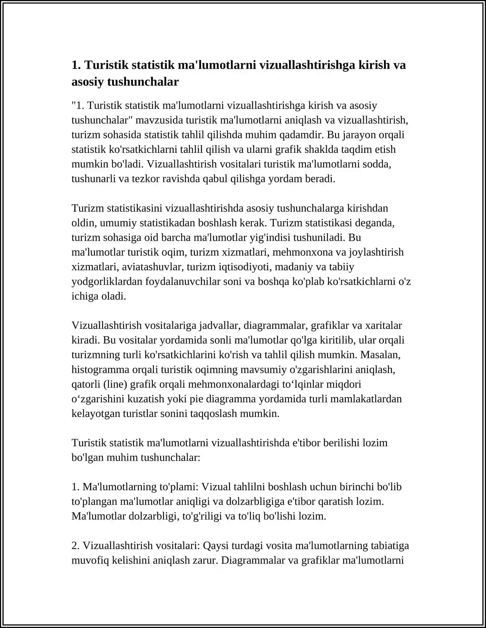 TURISTIK STATISTIK MA'LUMOTLARNI VIZUALLASHTIRISH 3