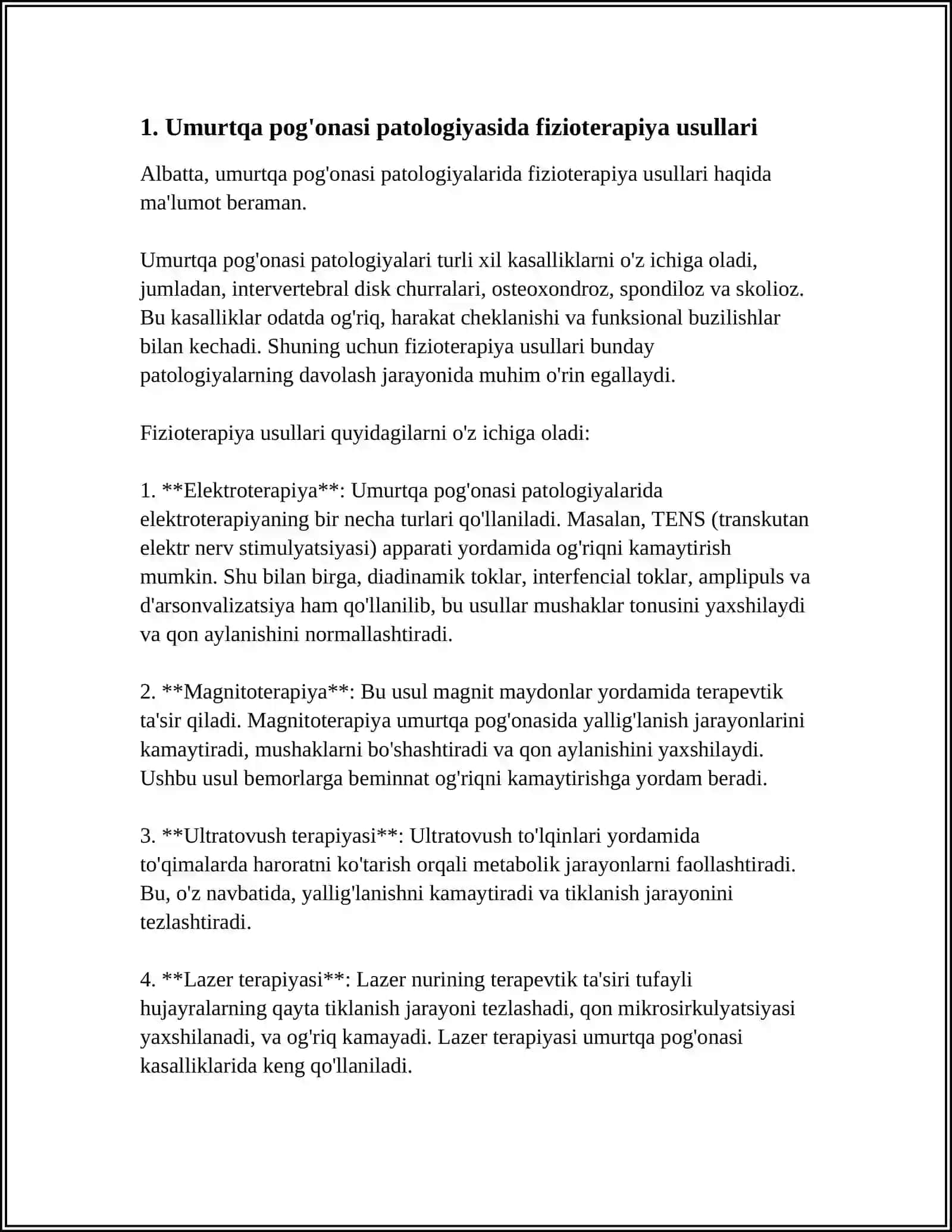 UMURTQA POGONASI VA ORQA MIYA PATOLOGIYASIDA QO'LLANILADIGAN AMALIYOT USULLARI 3