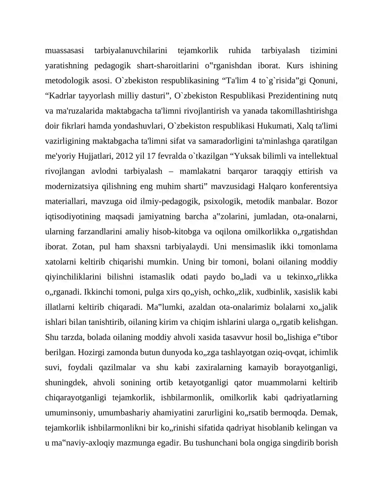 Oilada boshlang’ich sinf bolalarini tejamkorlikka o’rgatish metodikasi 3
