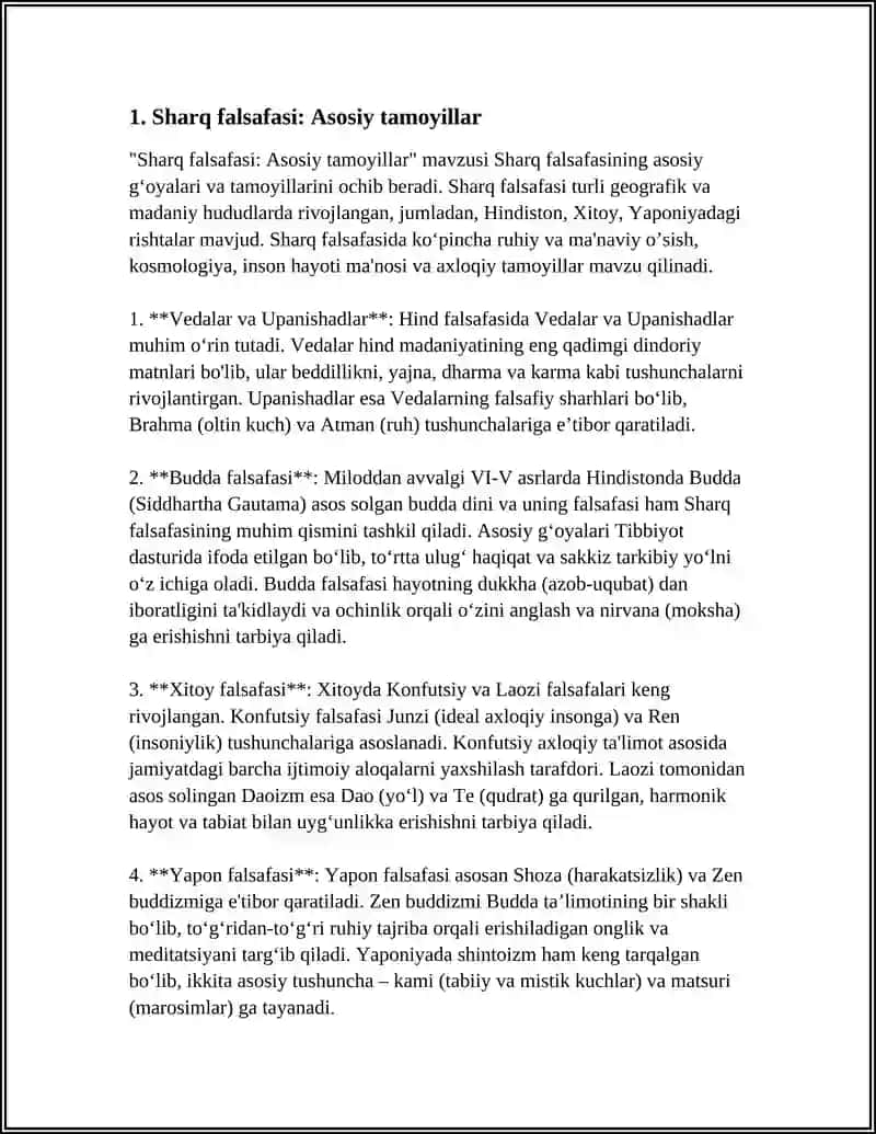 Sharq falsafasi: Asosiy tamoyillar 3