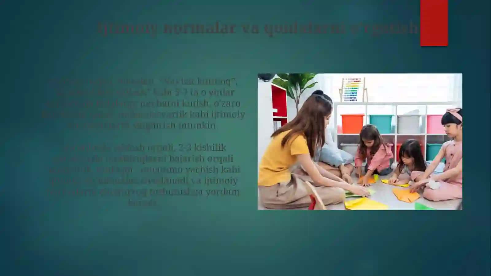 Ijtimoiy maktabgacha taʼlimni tashkil etish vazifalari 3