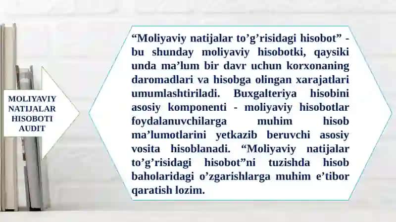 Moliyaviy natijalar to'g'risidagi hisobot auditining maqsadi, vazifalari va ma'lumot manbalari 3