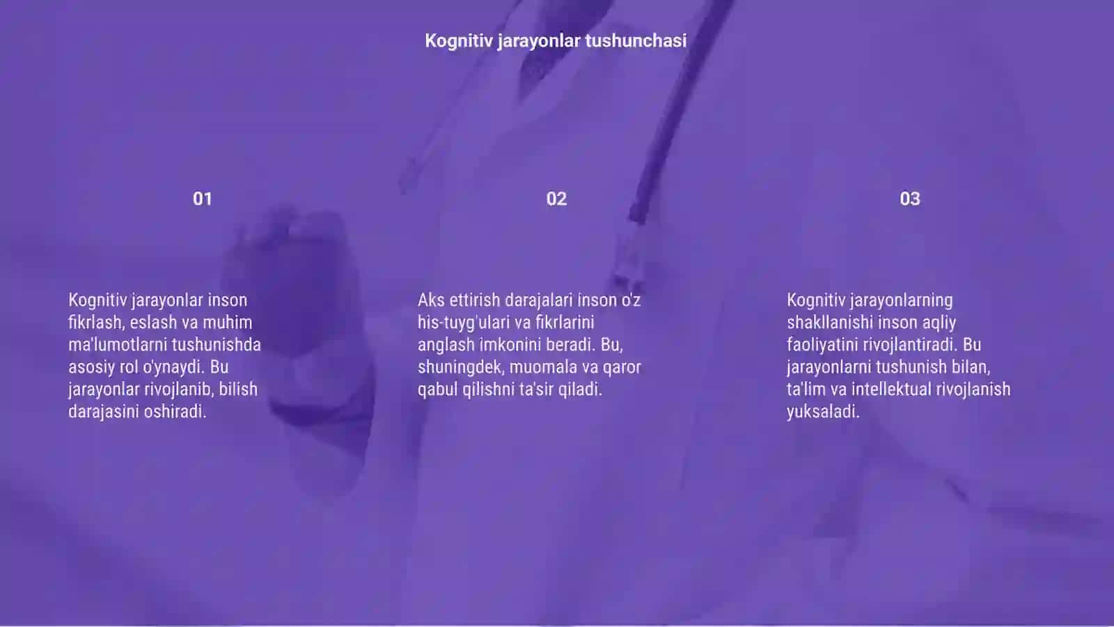 3-mavzu Kognitiv jarayonlarni shaklllanishi. Insonda aks ettirish darajalari 3