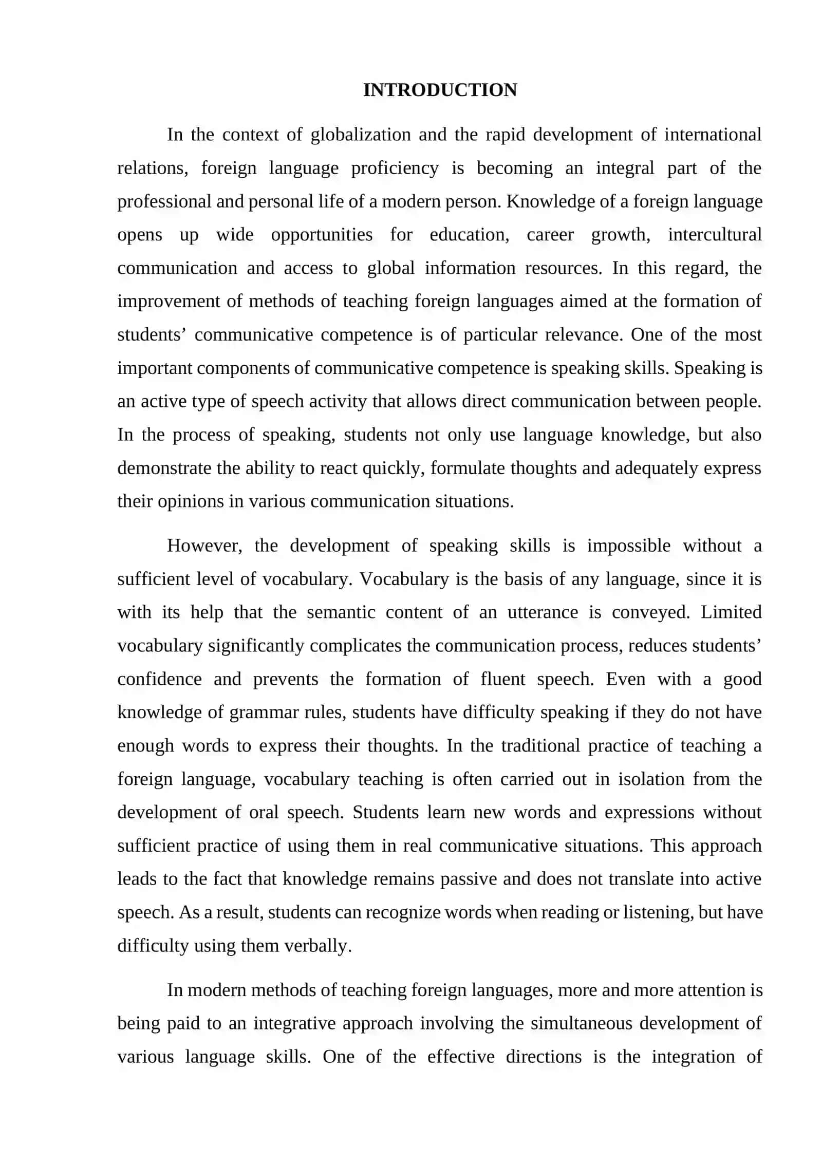 COURSE WORK THEME: INTEGRATING VOCABULARY LEARING INTO SPEAKING ACTIVITIES 3