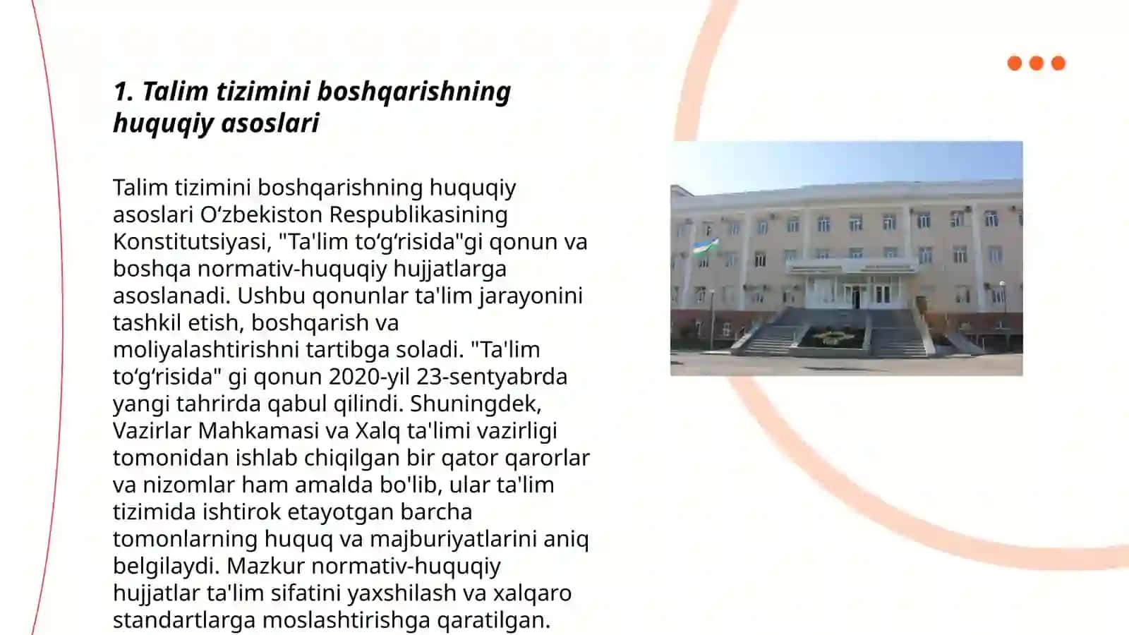 Talim tizimini boshqarishning huquqiy asoslari 3