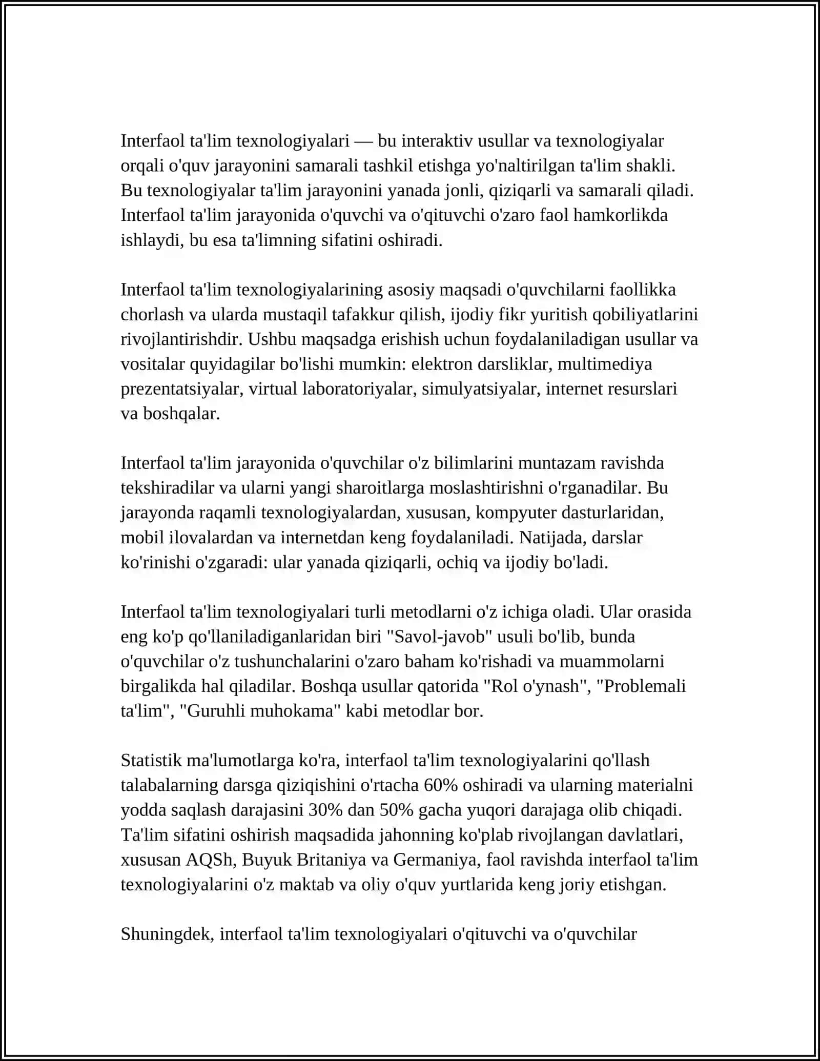 INTERFAOL TA'LIM TEXNOLOGIYALARI 3