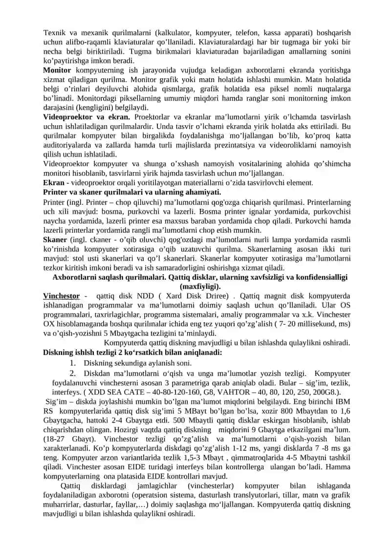 Zamonaviy kompyuterlar va ularning arxitekturasi 3