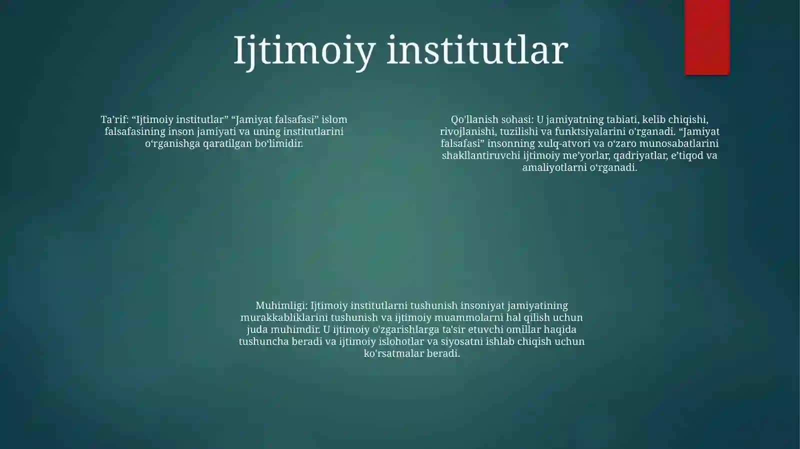 Jamiyat Falsafasi 3