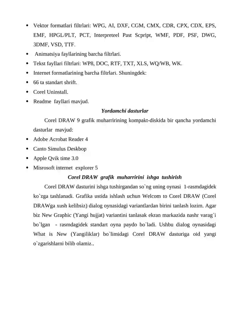 Corel Draw dasturlari pakеti 3