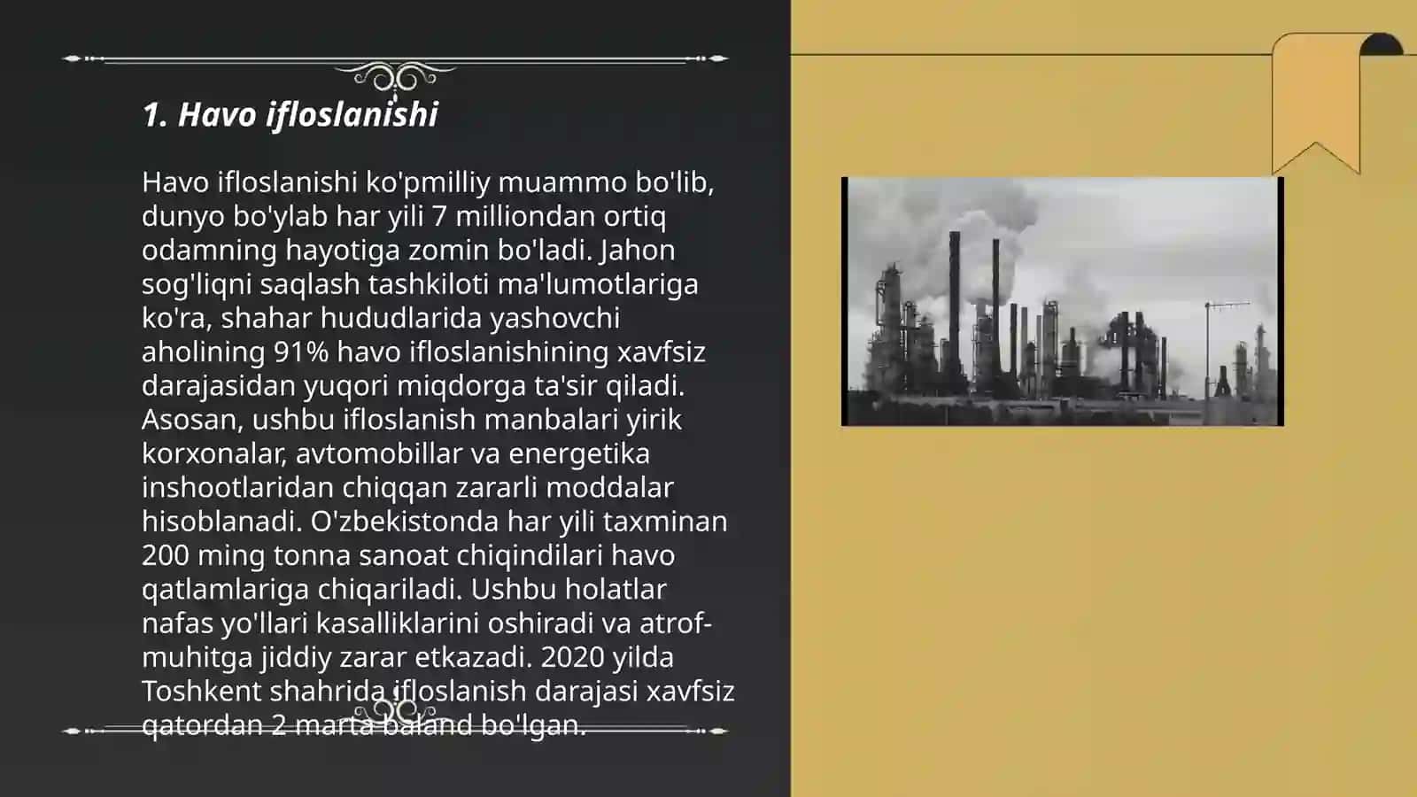 Sanoat sohasidagi ekalogik muammolar 3