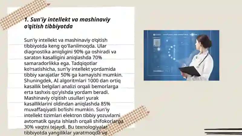 Sun'iy intellekt va mashinaviy o‘qitish tibbiyotda 3