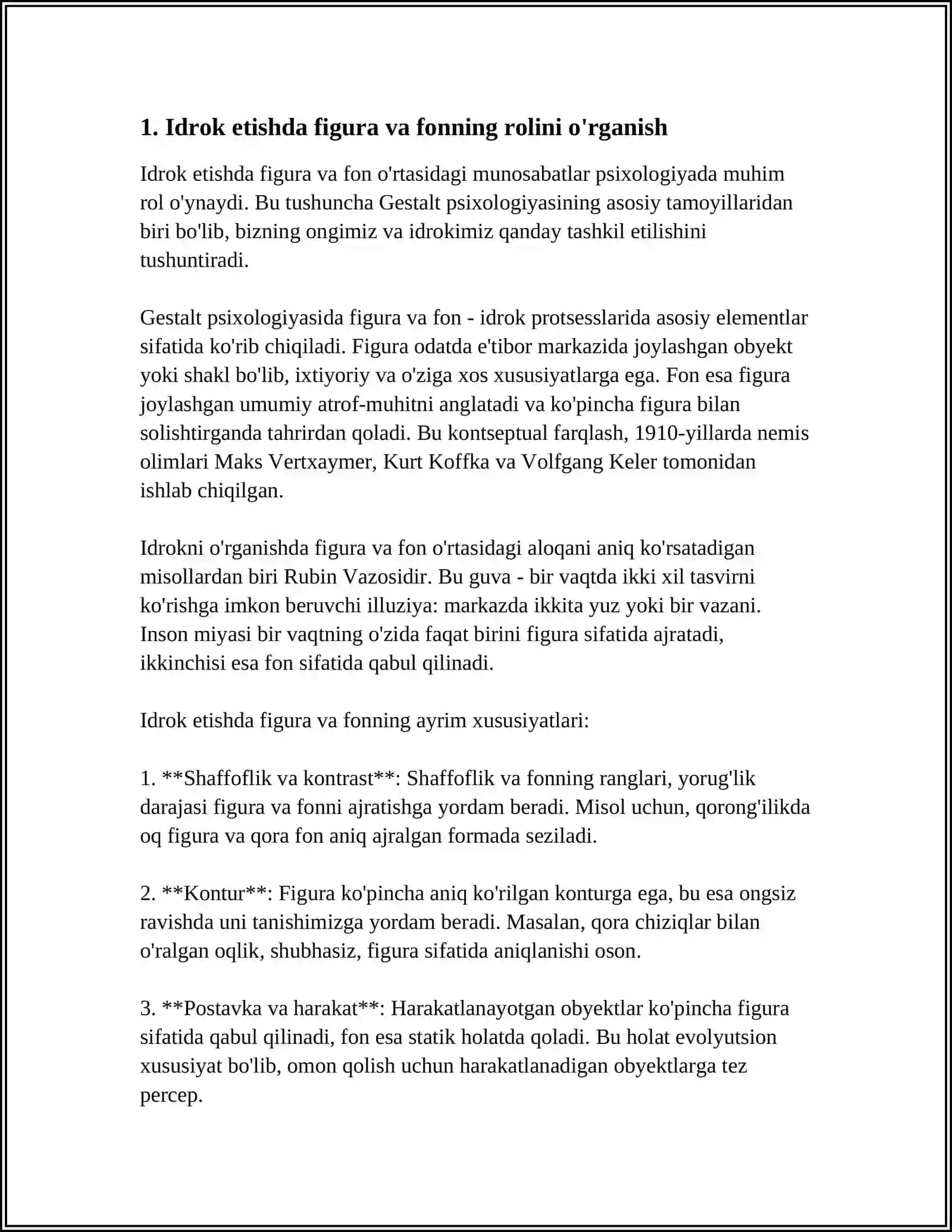 IDROK ETISHDA FIGURA VA FON, KONVERGENSIYA VA DIVERGENSIYA 3