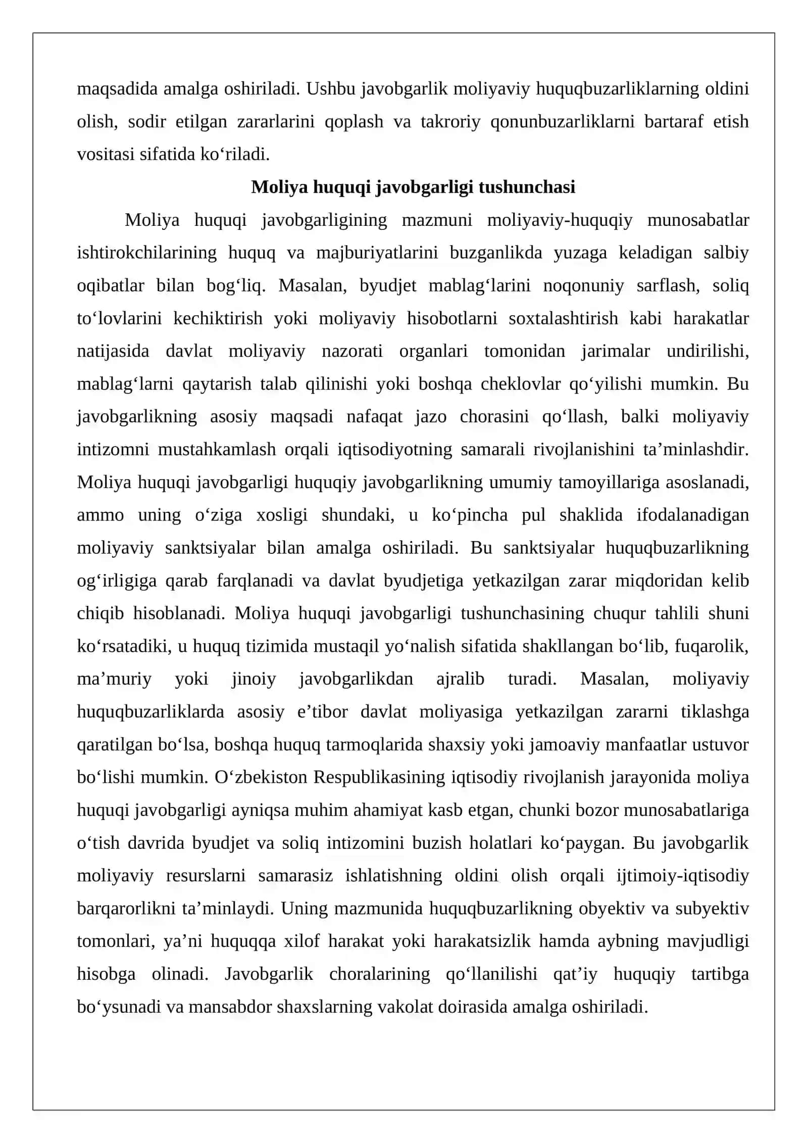 Moliya Huquqi Javobgarligining Tushunchasi 3