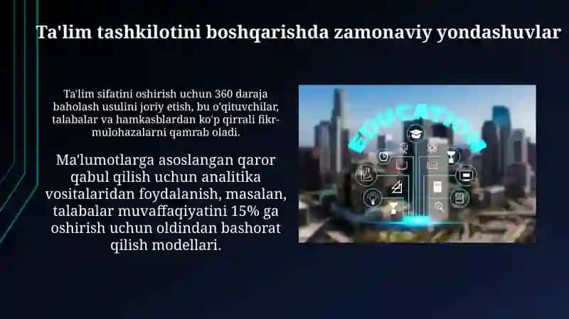 Ta’lim tashkilotini boshqarishga zamonaviy yondashuvlar 3