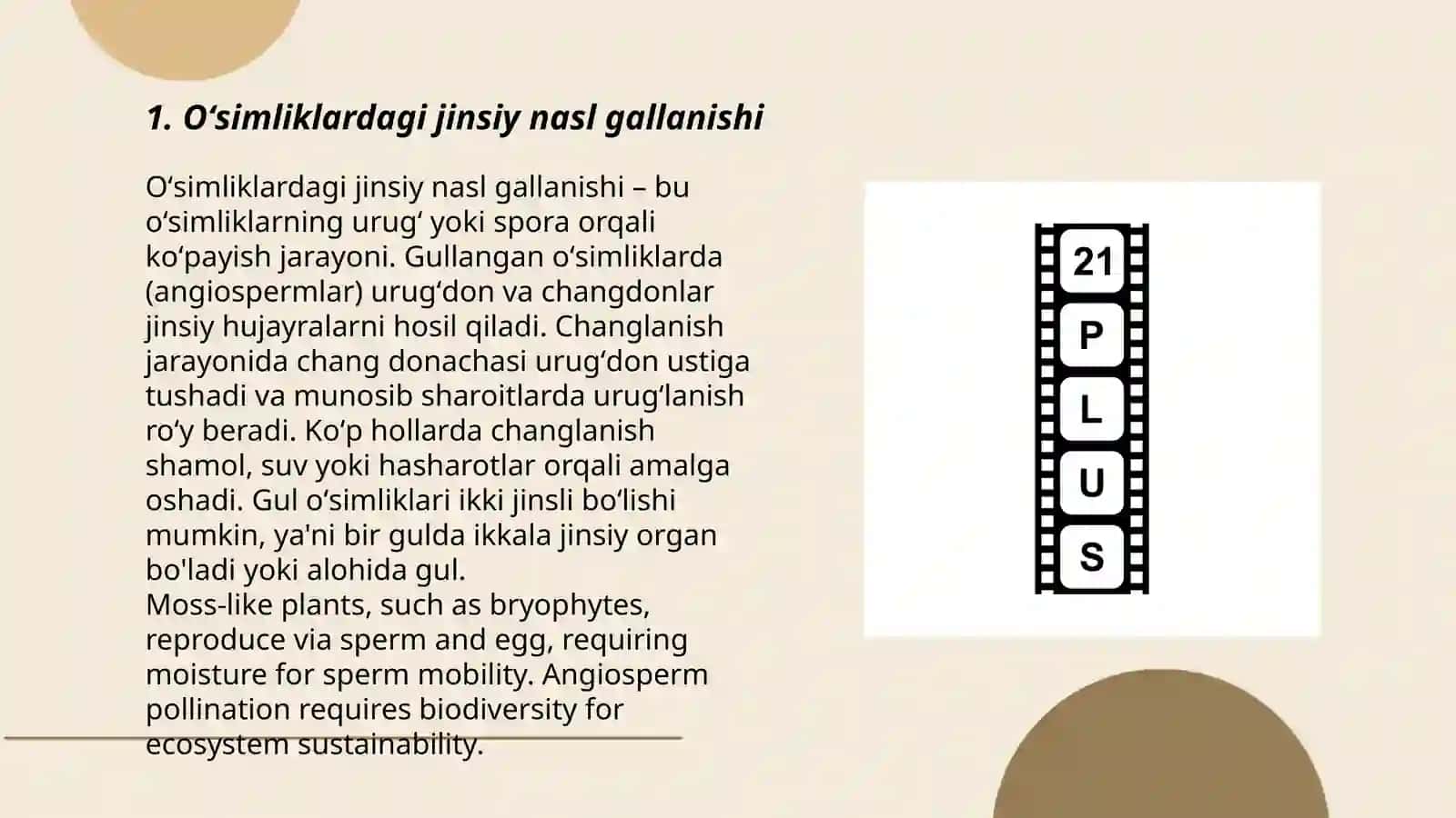 Oʻsimlik va hayvonlar siklida jinssiz va jinsiy nasl gallanishi 3