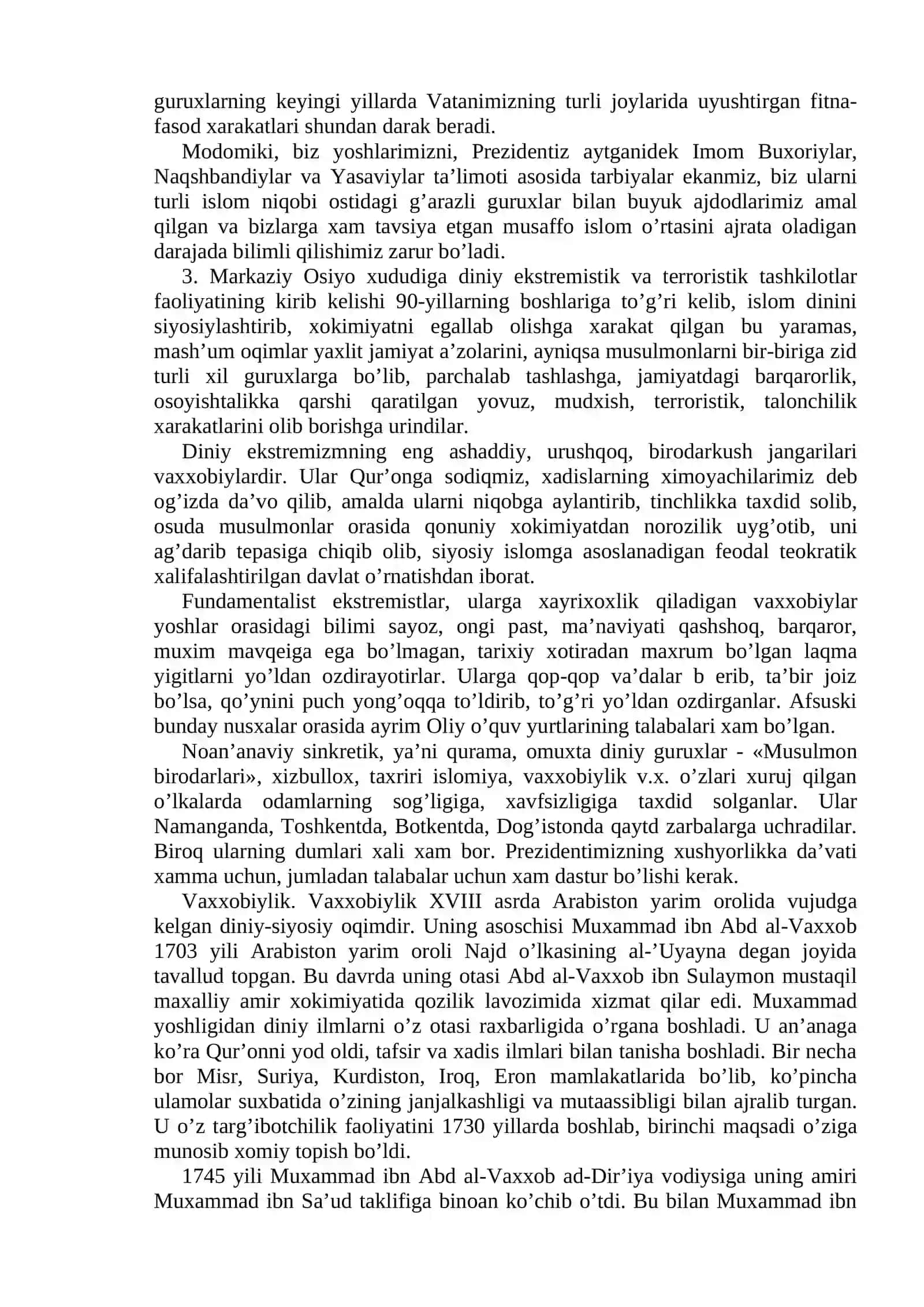 O‘ZBEKISTONDA DINIY KONFESSIYALAR VA TASHKILOTLARNING YO`NALISHLARI 3