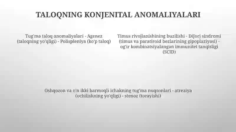 Timusning Tugma Anomaliyalari Va O’Smalari 3