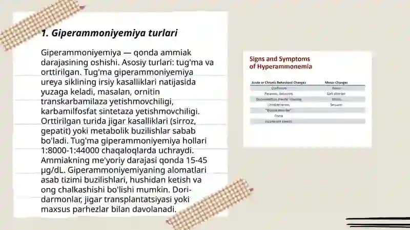 Giperammoniyemiya turlari, tashxis qo'yishdagi klinik ahamiyati. Giperurekemiyaa turlari: podagra, ksantinuriya, lesha nixan 3