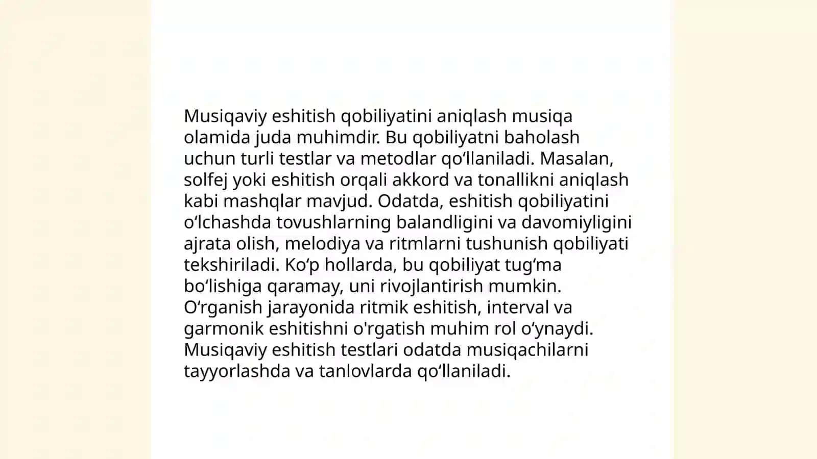 Musiqaviy sensor qobiliyatlarni musiqa mashgʻulotlarida aniqlash 3