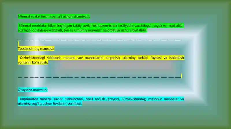 O'zbekistonda mineral sifobaxsh suv manbalari 3