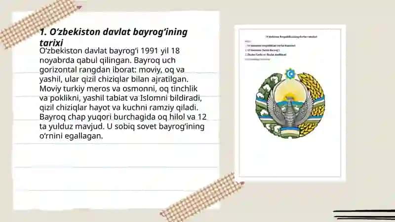 Oʻzbekiston Respublikasi Davlat ramzlari va ahamiyati 3