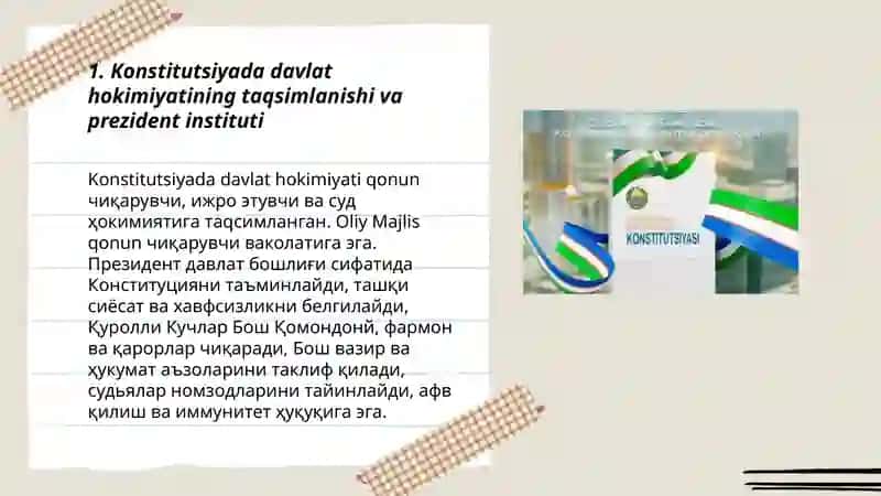 O’zbekiston Konstitutsiyasida Davlat Hokimiyatini Amalga Oshirishga Doir Norma 3
