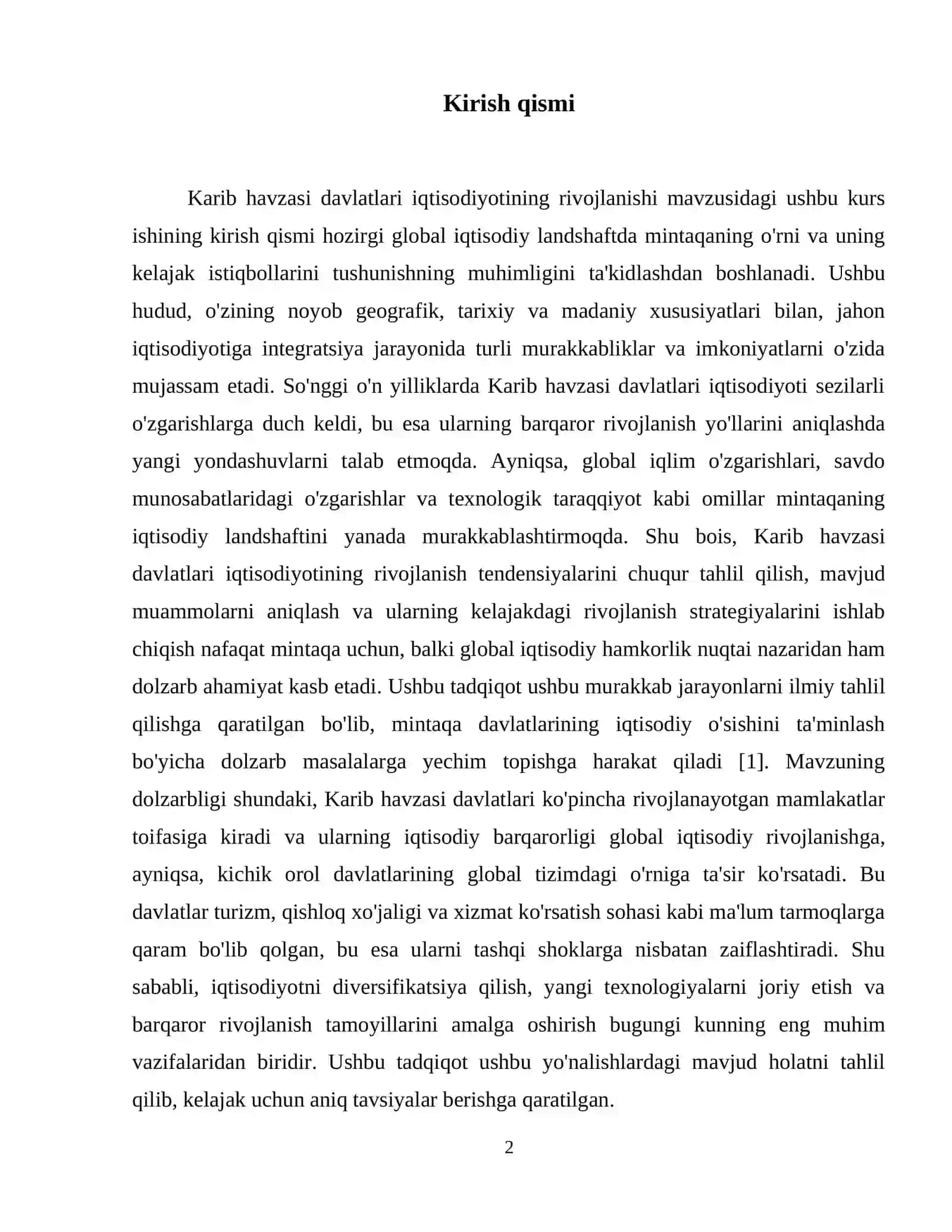 Karib havzasi davlatlari iqtisodiyotining rivojlanishi 3