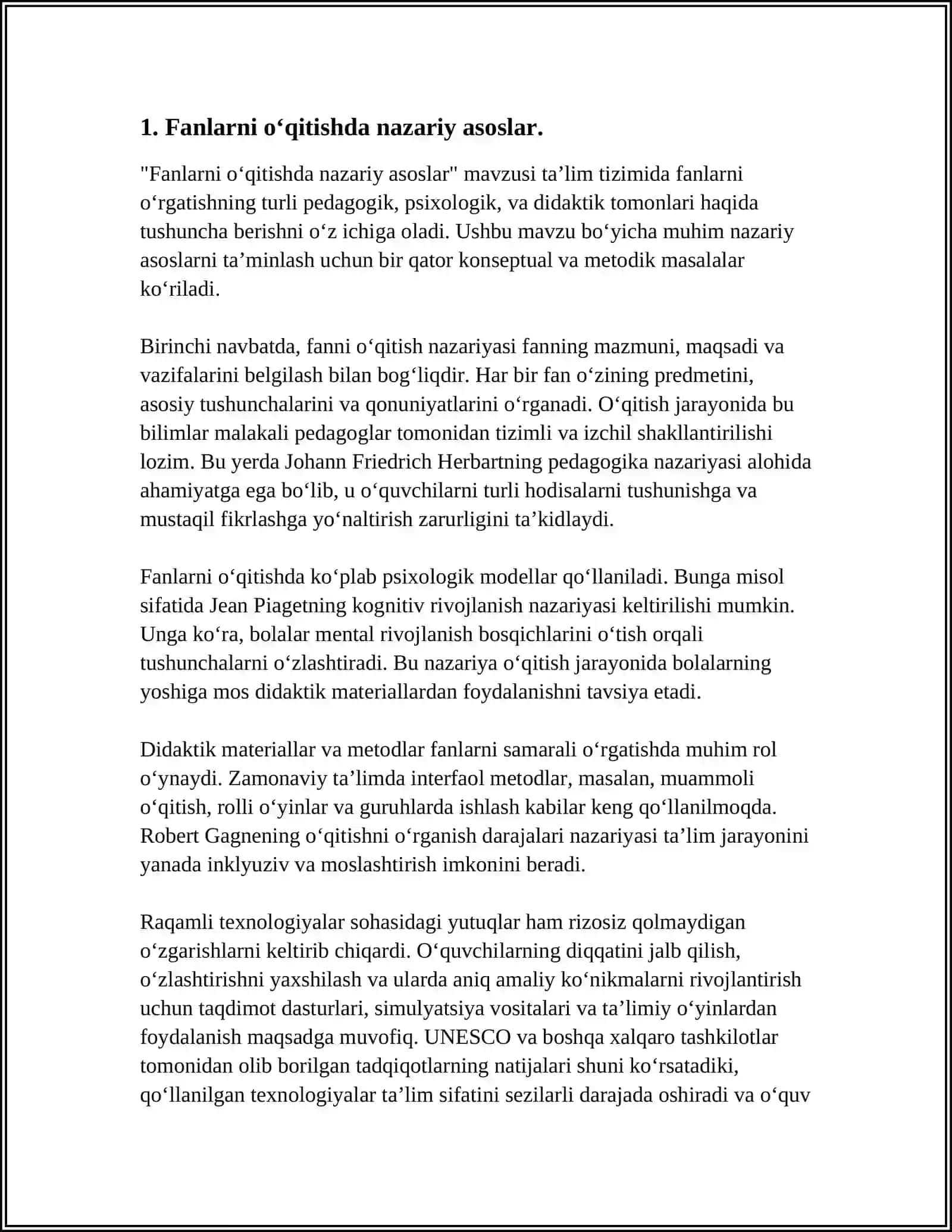 TABIIY FANLAR NAZARIYASI VA METODIKASI FANINI OʻQITISHGA DOIR TASAVVUR VA TUSHUNCHALARNI SHAKLLANTIRISHNING METODIK ASOSLARI 3