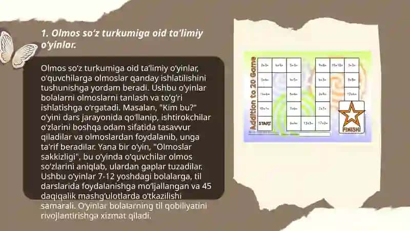 Olmos soʻz turkumini oʻrganishda taʼlimiy oʻyinlardan foydalanish 3