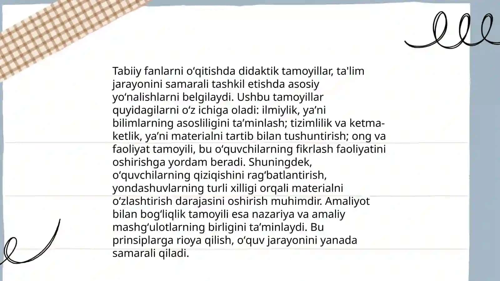 Boshlangʻich taʼlim tabiiy fanlarini òqitishning didaktik tamoyillarini òrganish va tahlil qilish 3
