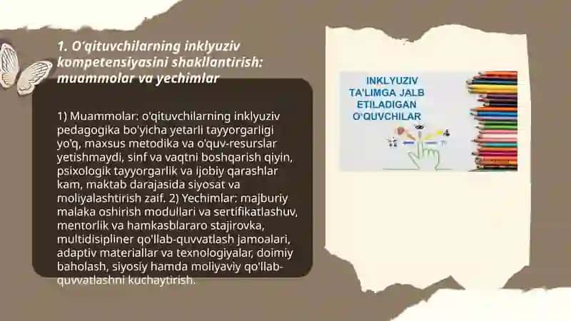 Inklyuziv muhitda ta'lim berish kompetensiyasi: muammolar va yechimlar 3