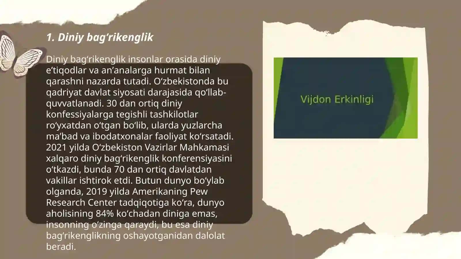 Vijdon va eʼtiqod erkinligi tasnifi 3