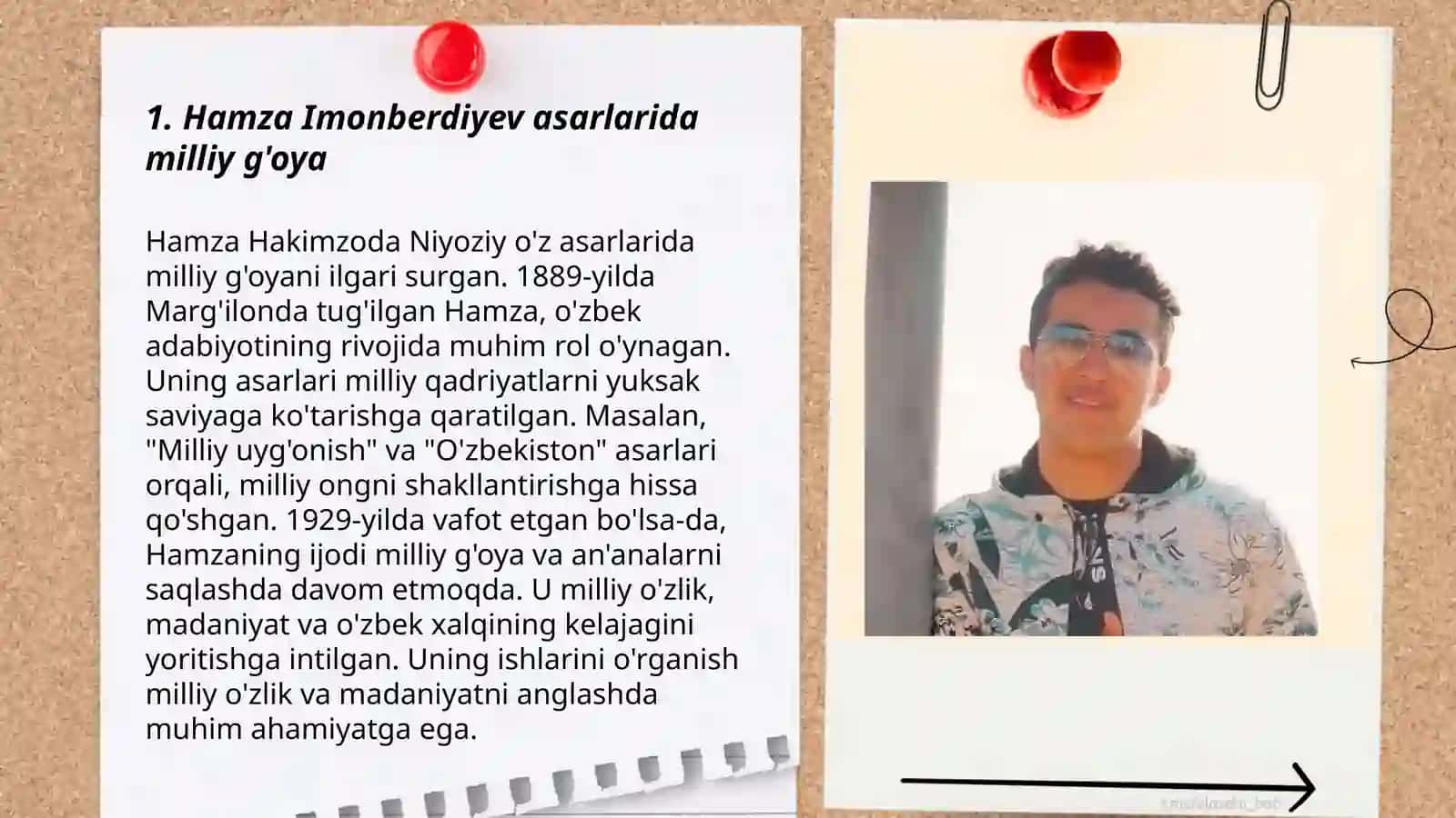 Hamza Imonberdiyev asarlarining mavzu doirasi.Olqor Damin ijodi va Xurshid Davron ijodi 3