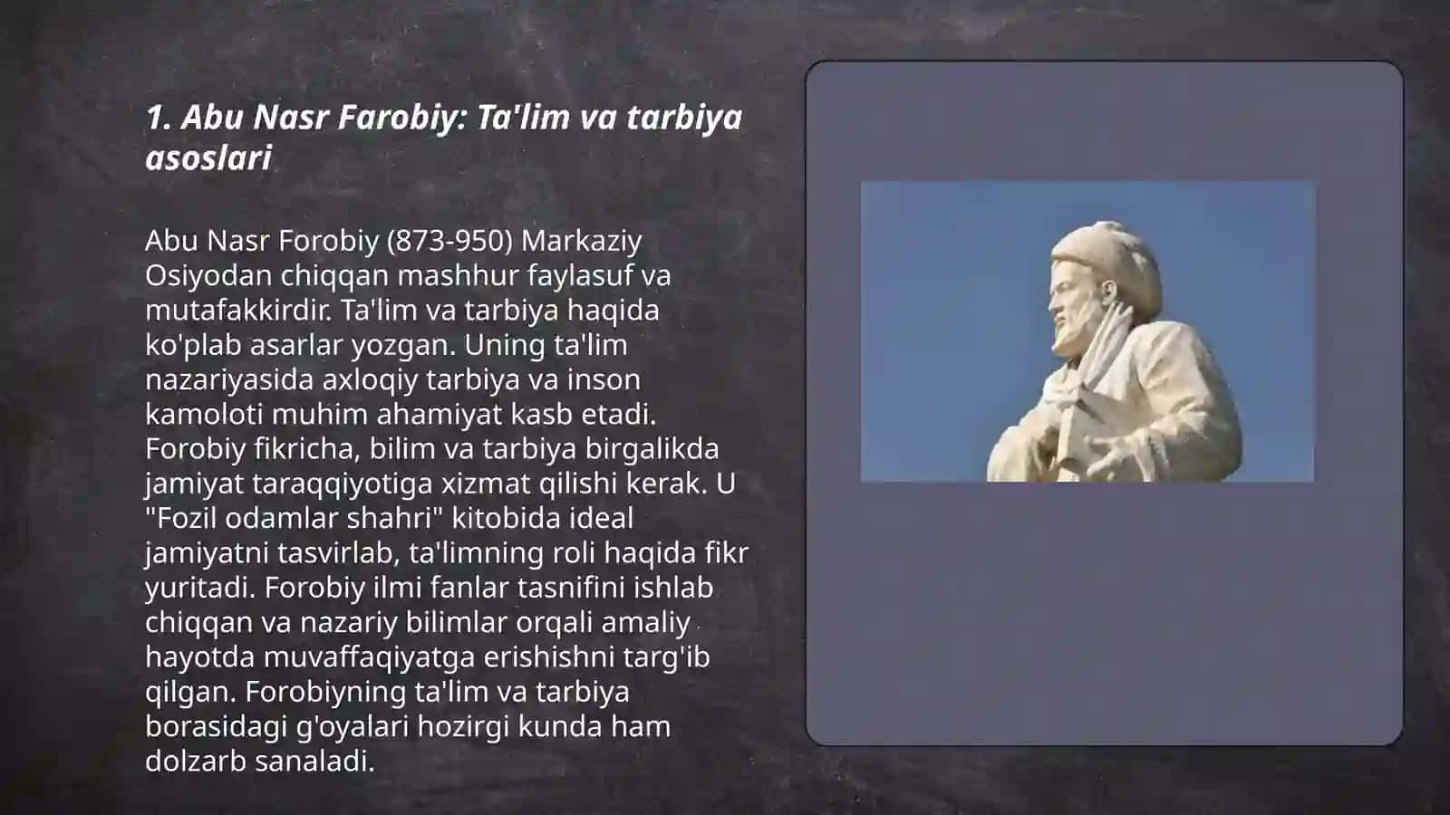 Abu Nasr Farobiyning pedagogik g'oyalari Abu Ali in sino talim tarbiya haqida 3