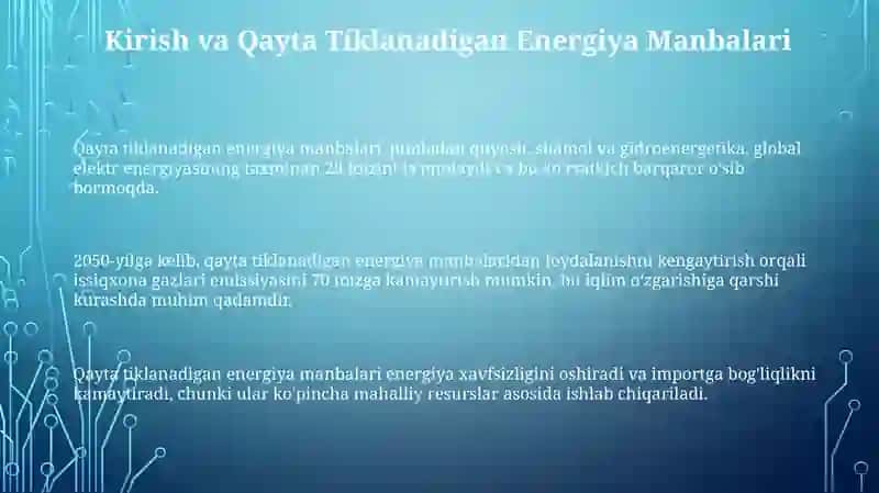 Qayta tiklanuvchi energiya manbalarida elektr mashinalarning qoʻllanilishi 3