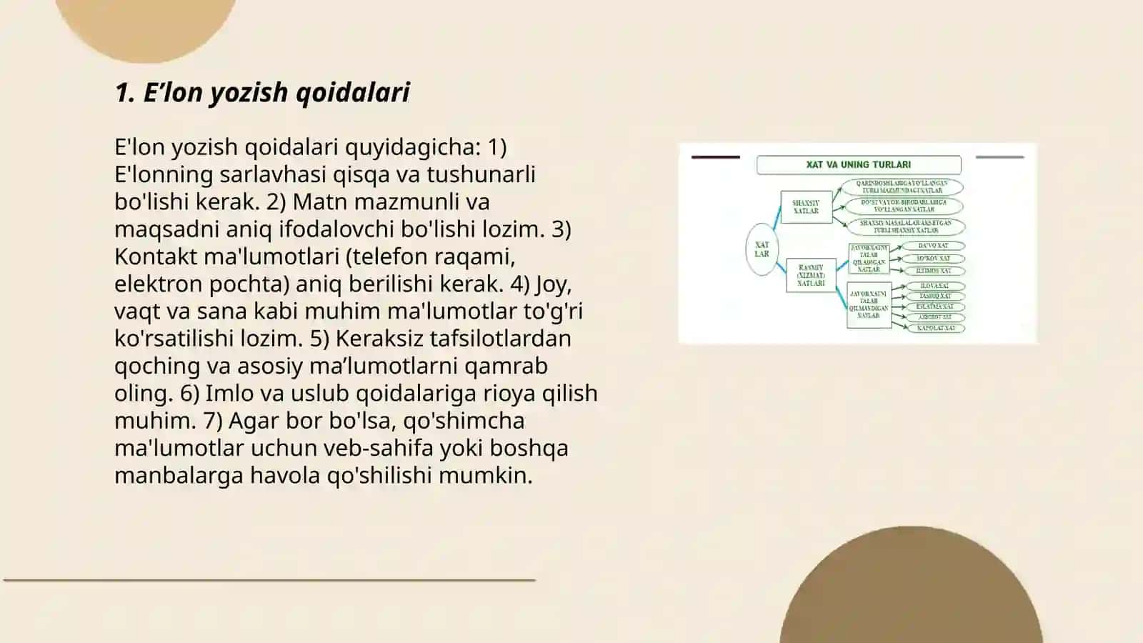 Eʼlon, hisobot. Xizmat yozishmalari.Taklifnoma, telegramma. Telefonogramma, xatlar. Axborot xati, da'vo xati. Talabnoma, ilova xatlar 3