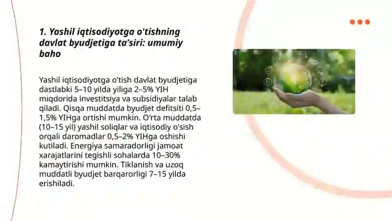 Yashil iqtisodiyotning byudjetga taʼsiri 3