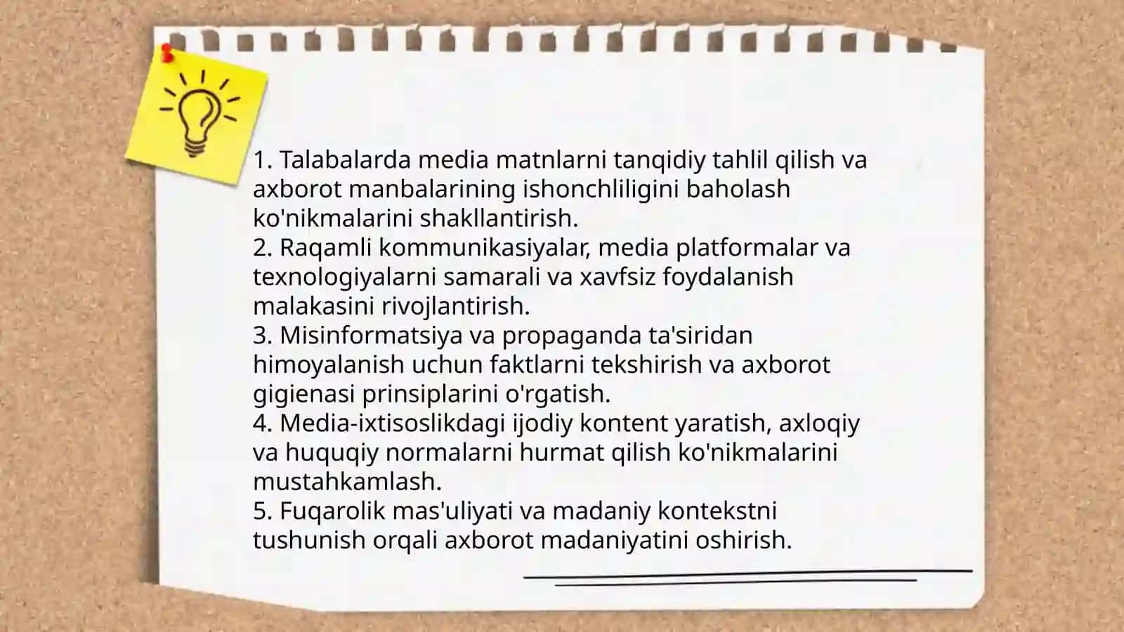 Media savodxonlik va ahborot madaniyati fanining maqsadi va vazifalari 3