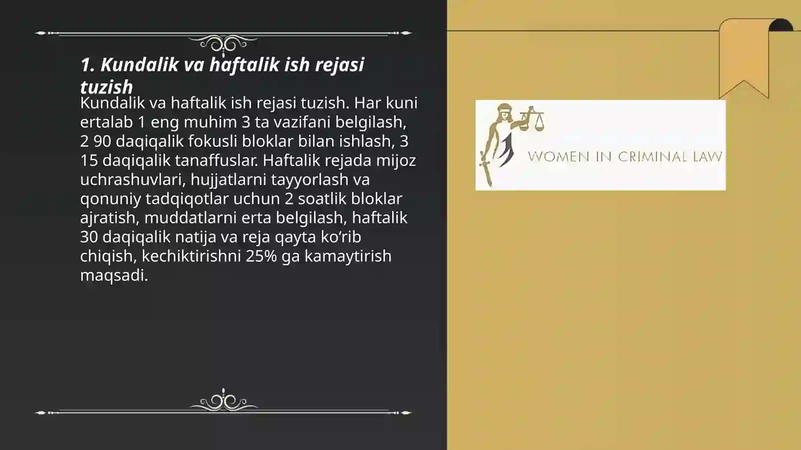 Kundalik va haftalik ish rejasi tuzish 3