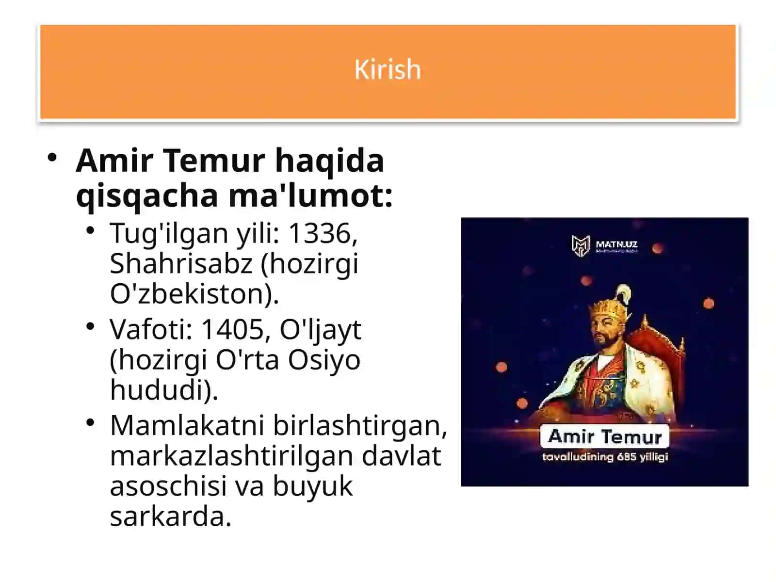 Amir Temur Davlatarbobi 3