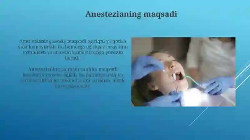 Stomatologik operatsiyalar va tish olishda qolaniladigan ogriqsizlantirish usullari 3