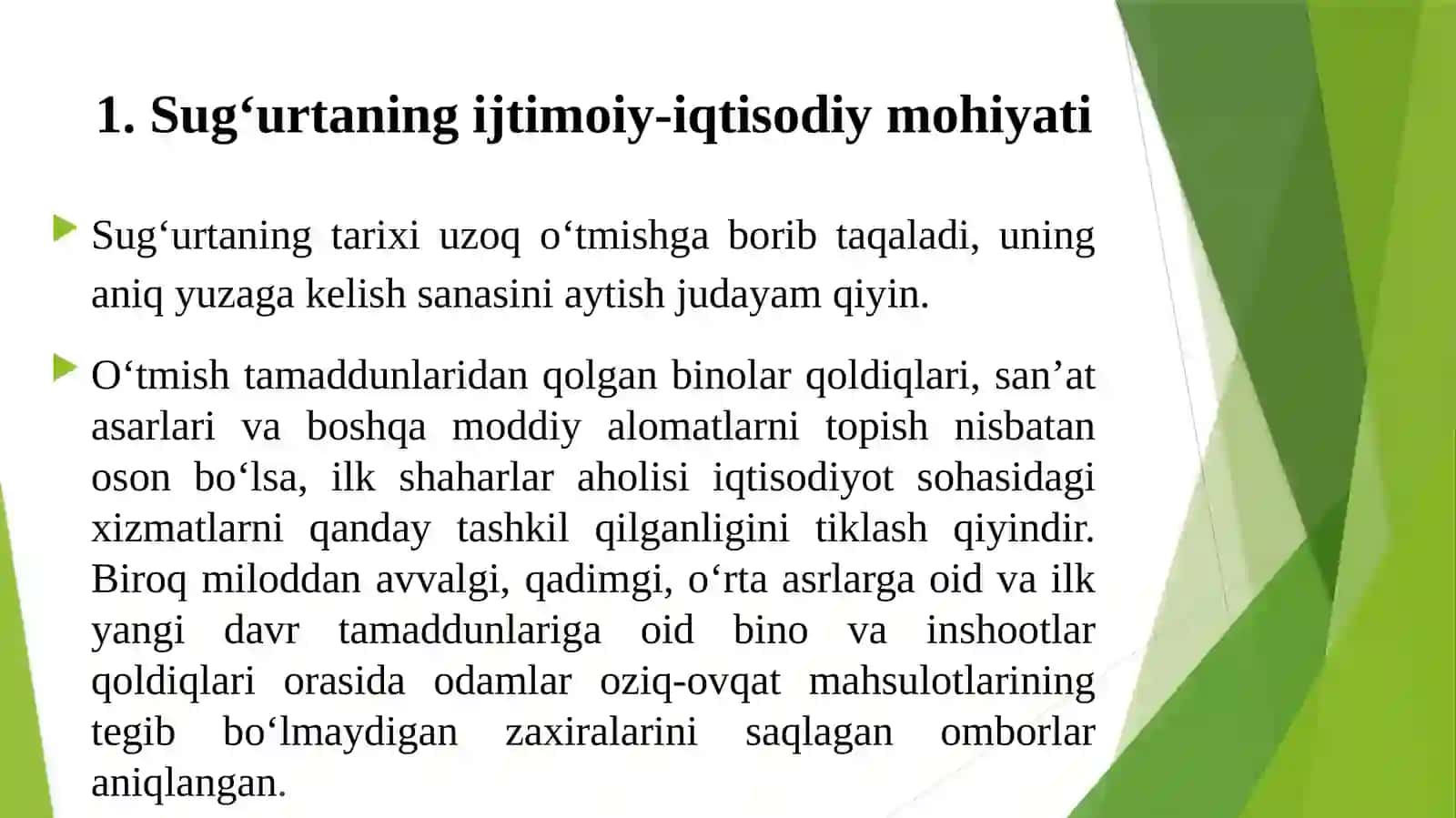 SUG‘URTANING IQTISODIY MOHIYATI, FUNKSIYALARI VA BOZOR MUNOSABATLARIDAGI O‘RNI 3