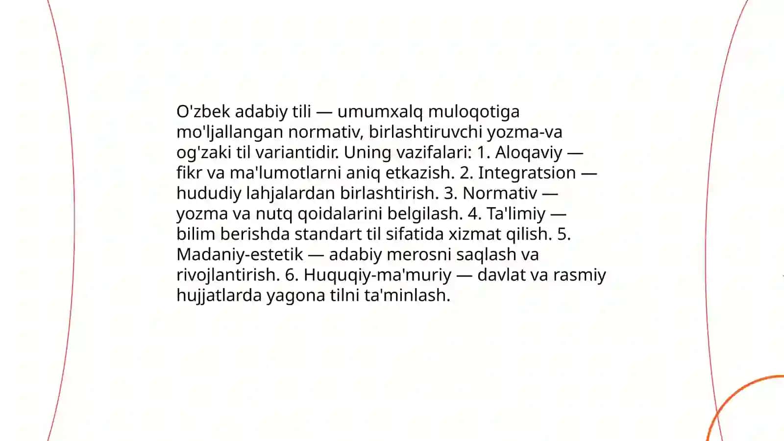 O'zbek adabiy tili, uning me'yorlari. O'zbek tilining asosiy imlo qoidalari 3