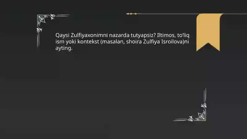 Zulfiyaxonimning oilaviy ildizlari 3