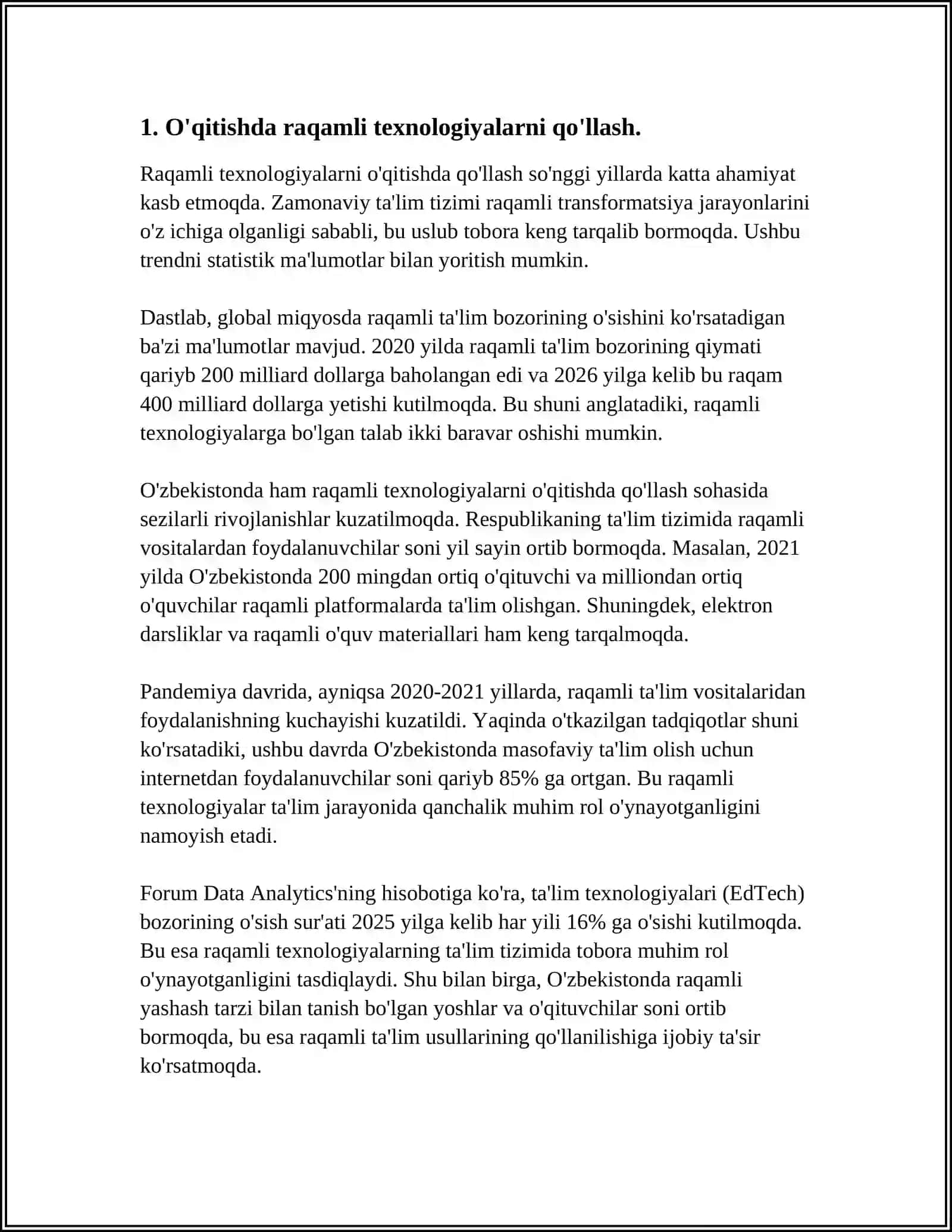 O‘QITISHNING DASTURIY TAMINOTIGA OID MATERIALLAR BILAN TANISHISH 3