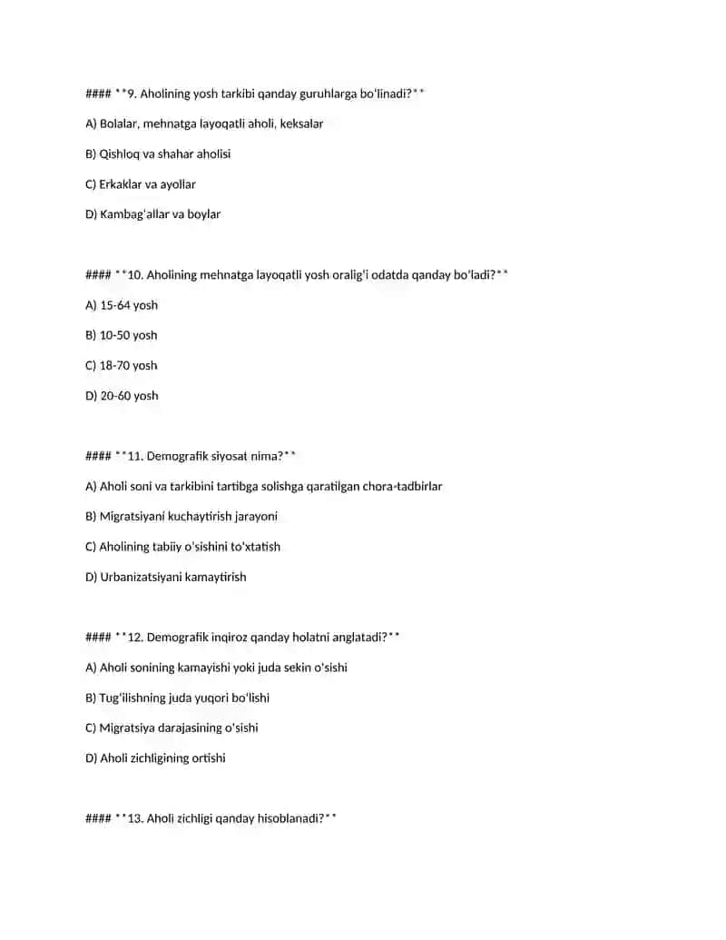 Aholi statistikasi 3