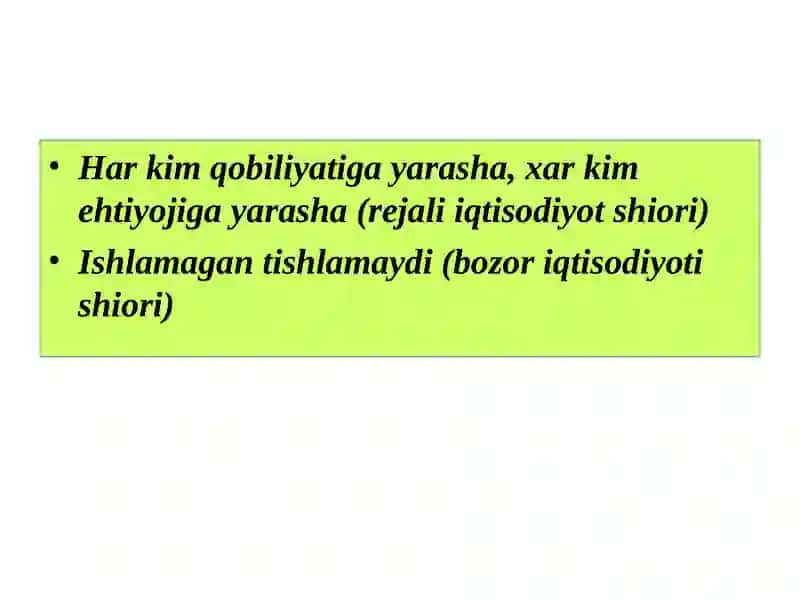 Bozor iqtisodiga o’tishda qishloq xo‘jaligiga davlat rahbarligi va amalga oshirilayotgan agrar-iqtisodiyislohotlar 3